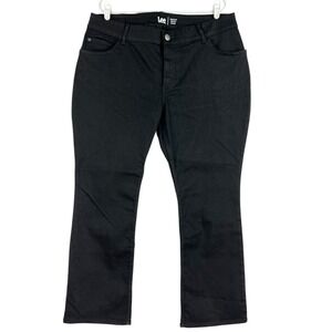 Lee Women's Regular Fit Boot Cut Mid Rise Black Denim Jeans Size 20WP NWOT